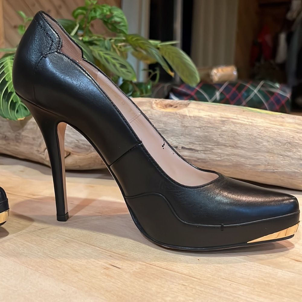 Escada black and gold leather heels - Picture 5 of 14